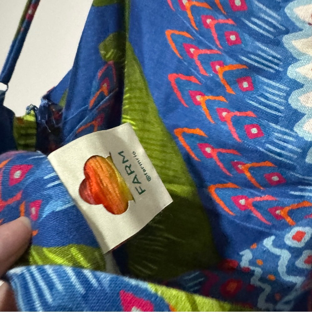FARM Rio Blue & Green Parrot Print Mini Dress - Picture 7 of 8